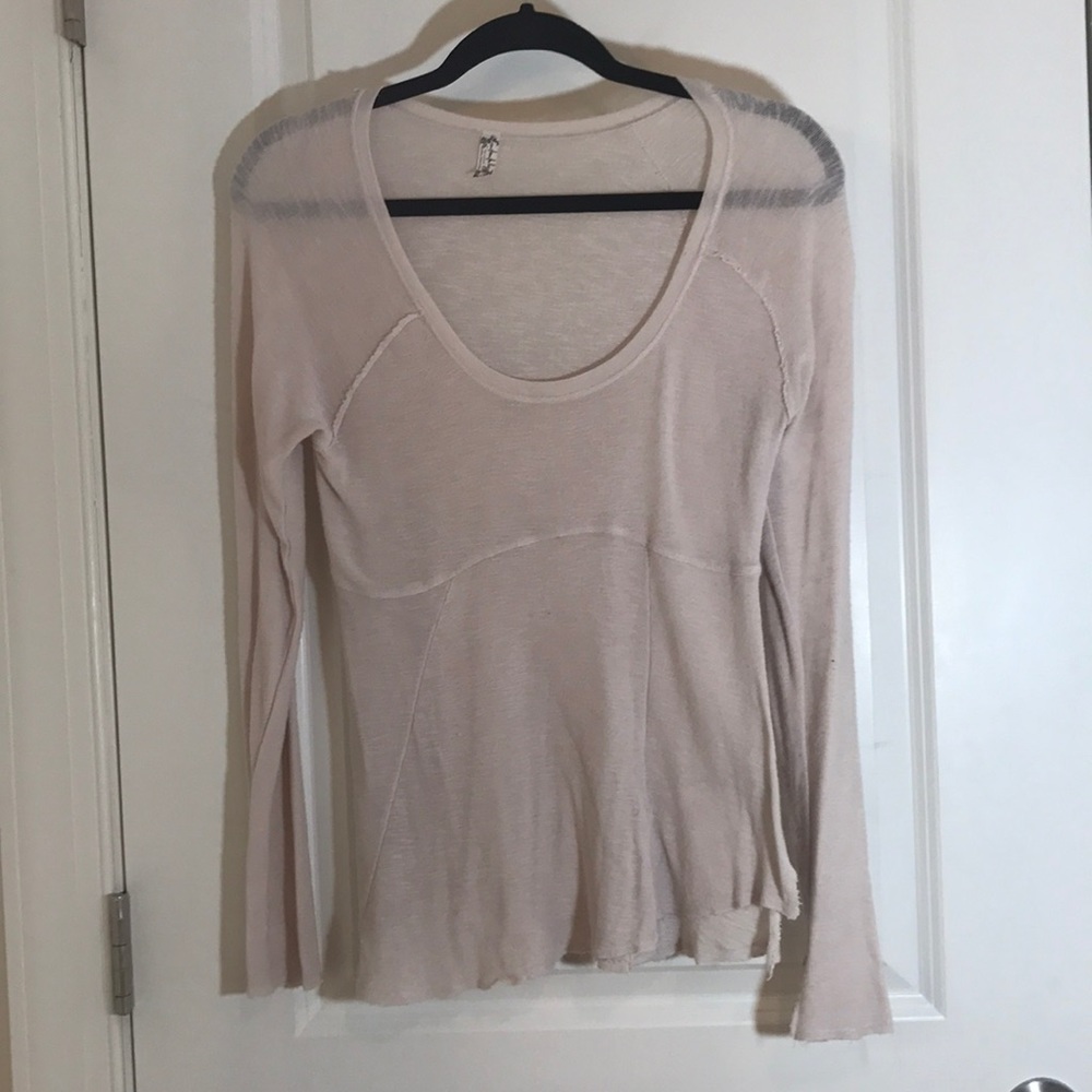Free people, light pink/cream top